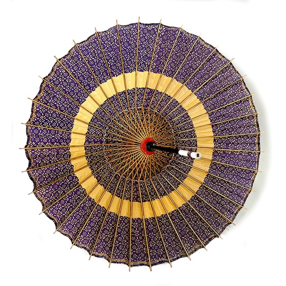 Vintage Japanese Wagasa Purple Paper Umbrella - Picture 3 of 6